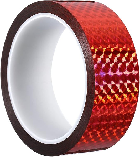 PATIKIL Prism Tape 1.4 Inch x 55 Yards, Holographic Metalized Reflective Adhesive for Detailing Accent Wall Decor Art, Red