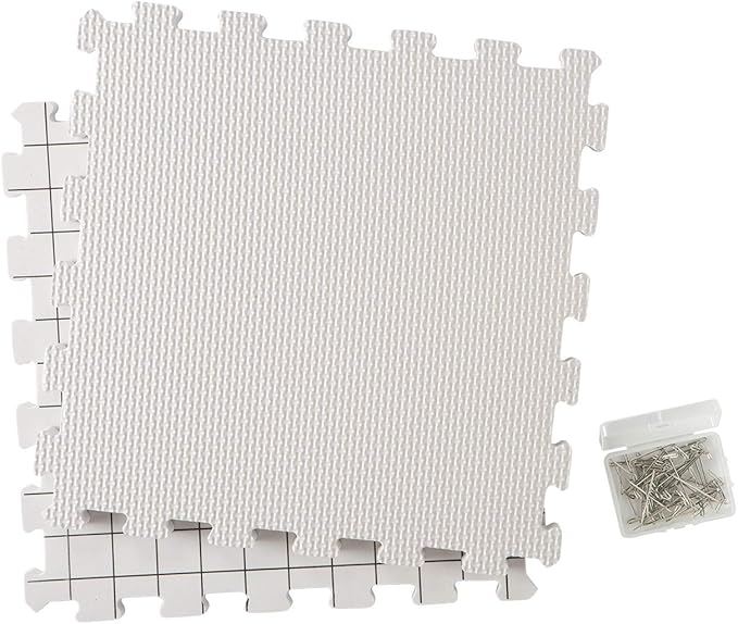 Knit Picks Premium Blocking Mats for Knitting and Crochet, Pack of 9 Extra Thick Blocking Boards with Grids, Includes 100 T-Pins and Storage Bag