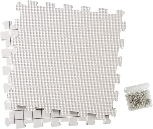 Knit Picks Premium Blocking Mats for Knitting and Crochet, Pack of 9 Extra Thick Blocking Boards with Grids, Includes 100 T-Pins and Storage Bag