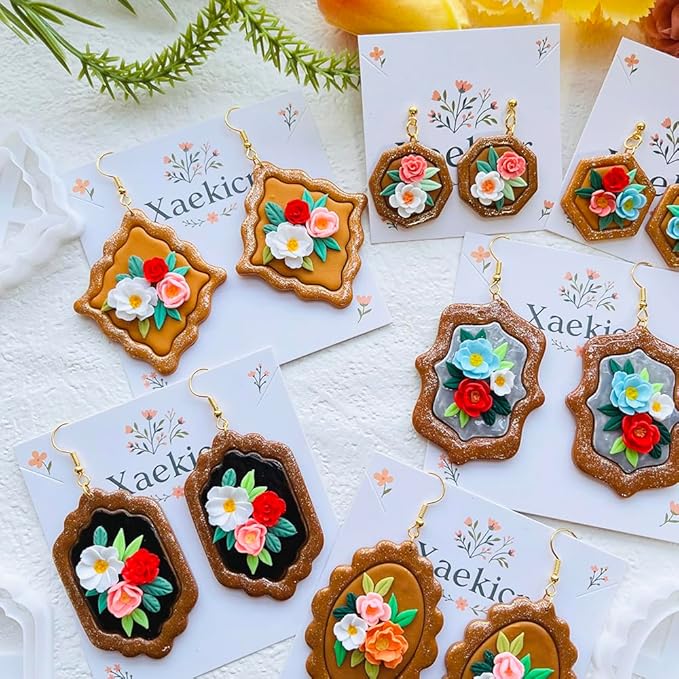 Baroque Style Polymer Clay Cutters Set, Decorative Frame Clay Cutters for Vintage Earrings, Polymer Clay Molds for Layered Designs, Clay Earring Cutters, Clay Tools for Crafting