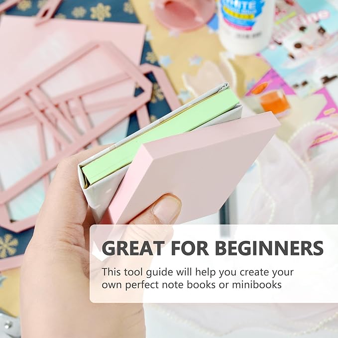 UPTTHOW 9Pcs Bookbinding Easy Scrapbooking Tool for Starter, Complete Great Stencils and Cutter Guide Kit Can Be Made into Notebook Calender Junk Journal Handbook