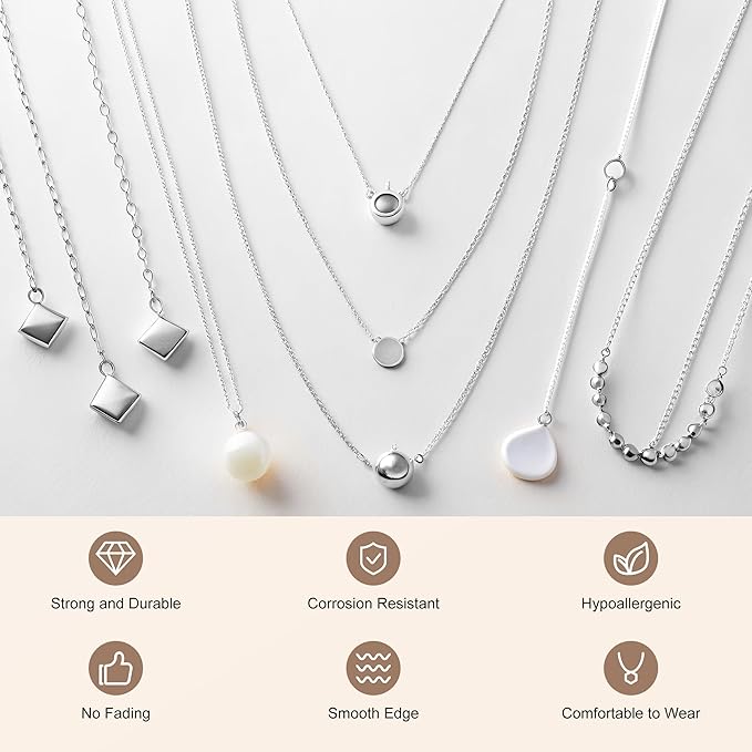 PP OPOUNT Silver Necklace Chains for Jewelry Making, 78.7 Feet 10 Rolls Stainless Steel Chain for Jewelry Making DIY Necklace Bracelet Belt Earrings with Open Jump Rings & Lobster Clasps