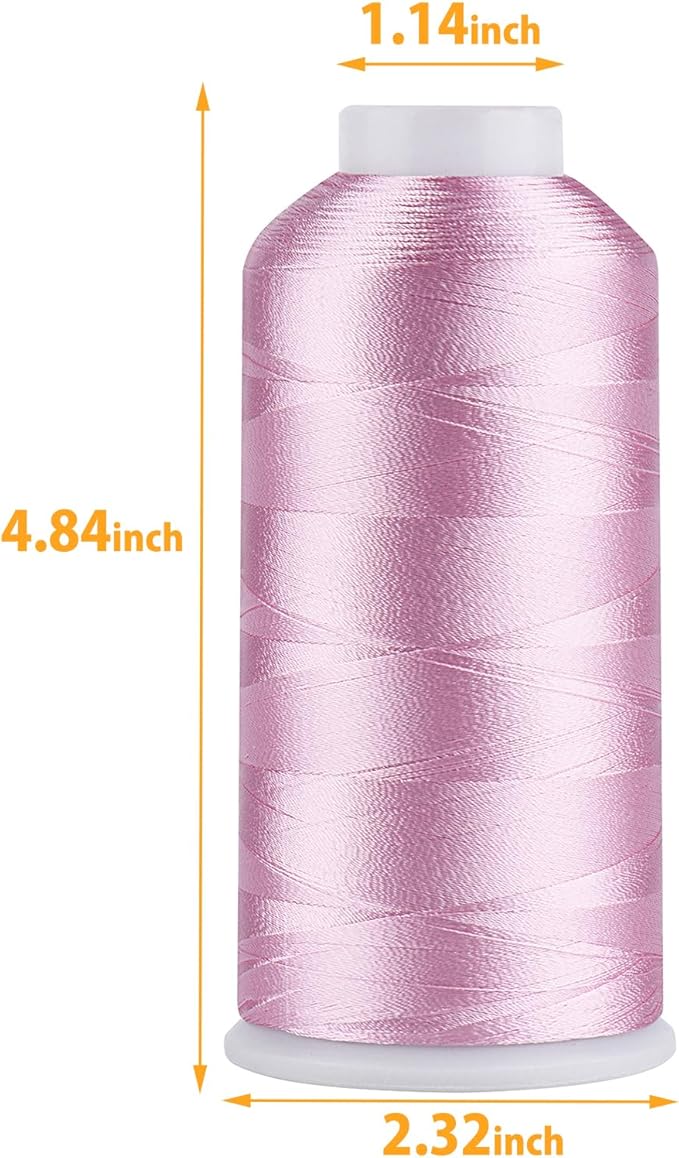 Simthread Rayon Embroidery Thread 5500 Yards, 40wt 100% Rayon Viscose for Commercial and Domestic Machines - Pink 1116