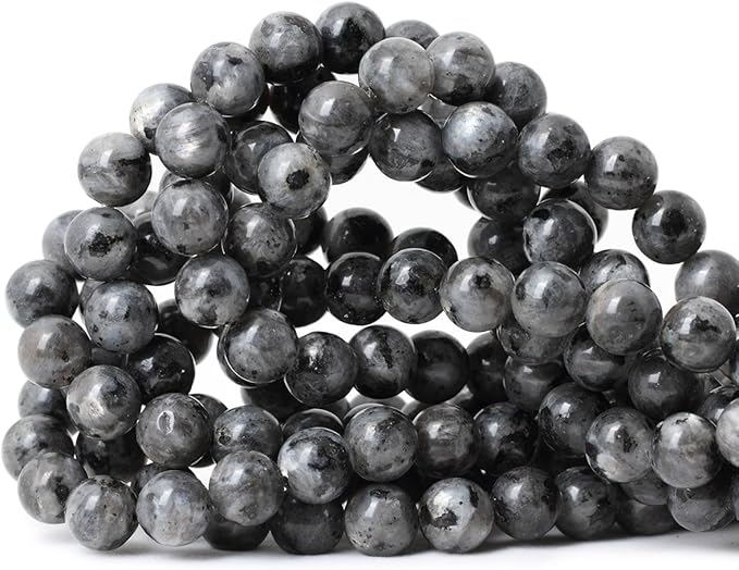 cheavian 35pcs 10mm natural black labradorite gemstone round loose beads crystal energy stone for diy jewelry making 1 strand 15"