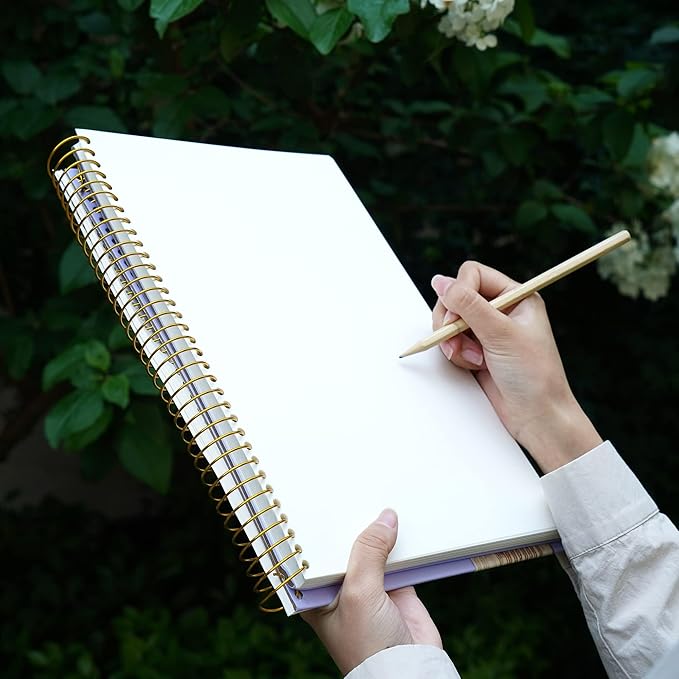 FLYING EAGLE Hardcover Sketchbook for Drawing 8.5 x 11 Spiral Sketch Book for Adults Women Kids with 100gsm 68lb 120 Sheets Premium Paper Sketch Pad for Drawing Books Notebook Art Supplies, Purple