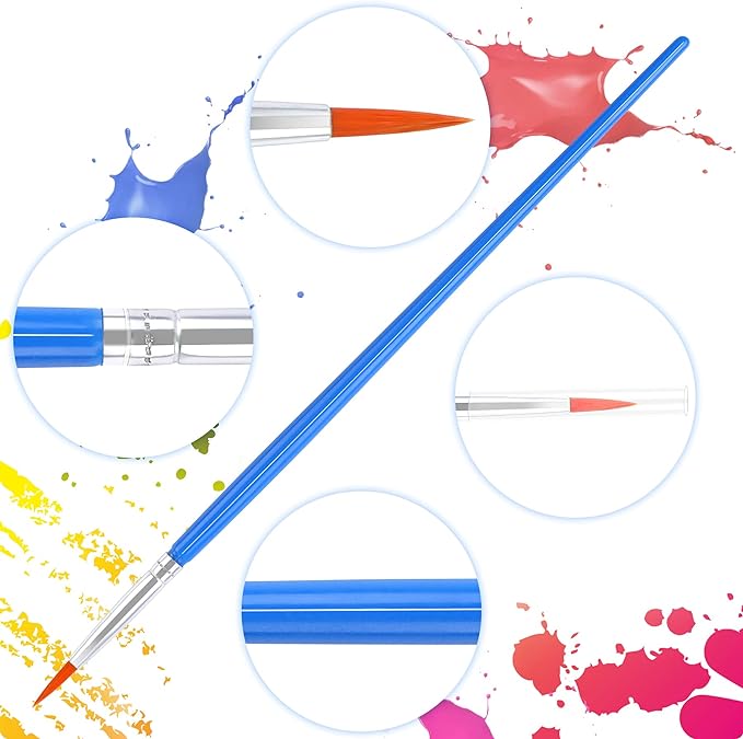 30 Pcs Round Paint Brushes, Small Brush Bulk for Miniature Detail Painting