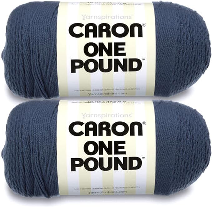 Caron One Pound Cape Cod Blue Yarn - 2 Pack of 454g/16oz - Acrylic - 4 Medium (Worsted) - 812 Yards - Knitting/Crochet