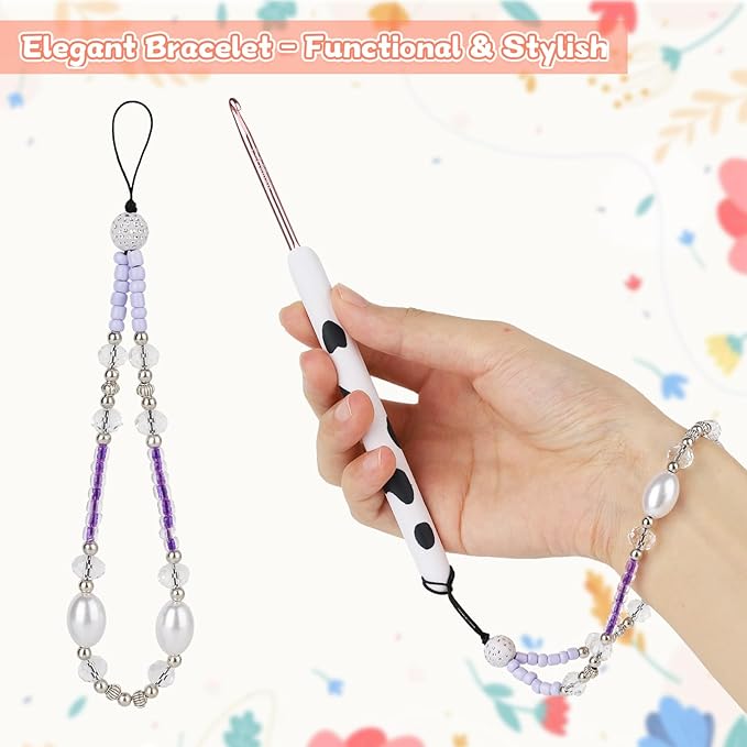 Coopay Crochet Hooks, Crochet Hook with Soft Polymer Clay Handle and Attached Bracelet - Stylish & Practical - 3.5mm (E-4)