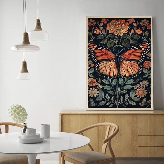 Mnsdiyrs Butterfly Paint by Numbers for Adults, Paint by Numbers Kits for Adults Butterfly, Acrylic Adult Paint by Numbers Kits for Gift Home Wall Decor 16x20 Inch
