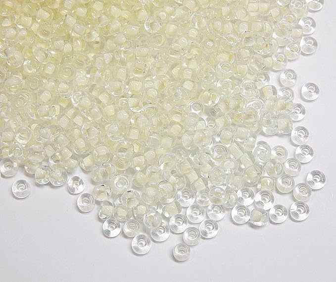 Perlin Glass Seed Beads 4mm 6/0 Round 1100pcs Mini Small Pony Spacer Beads Kit for Jewelry Making Earrings Bracelets Pendants Waist DIY Handmade (White Inside Colour)