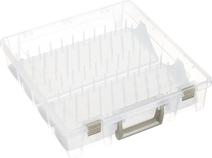ArtBin Super Satchel Thread Box - Versatile Thread Storage for Sewing, Embroidery, and Quilting - 108 Pegs, Portable Design, Compatible with ArtBin Accessories - Made in USA, Transparent and Compact