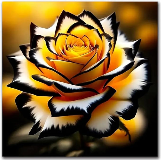 igoodom Diamond Art Kits for Adults, Flower Diamond Painting Kit, Full Drill Round Yellow Flower Diamond Art Kits, DIY Gem Art and Crafts for Home Wall Decor Gift 14x14inch