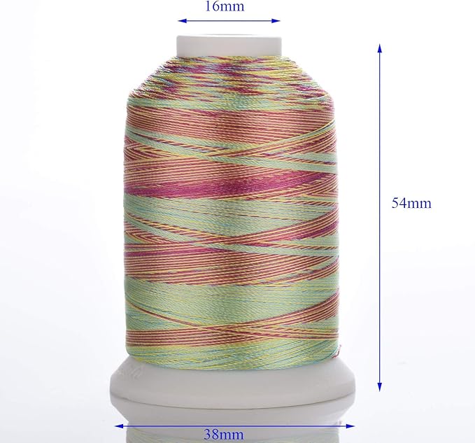 Simthread 6 Colors Polyester Variegated Embroidery Machine Thread 1100 Yards (1000M) for Decoration Babylock Singer Brother Janome Pfaff Husqvarna Embroidery and Sewing Machines - Festival Series