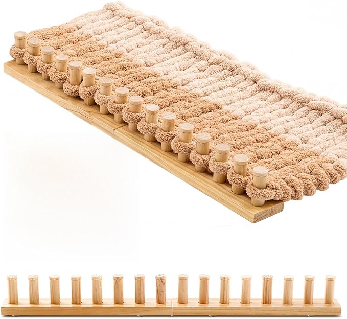 Novabright 28" Chunky Knitting Loom, Foldable Chunky Yarn Loom Adjustable DIY Blanket Knitting kit for DIY Scarves, Pillows, Home Decor, Yarn Craft, Beginner, Portable Hand Weaving Kit