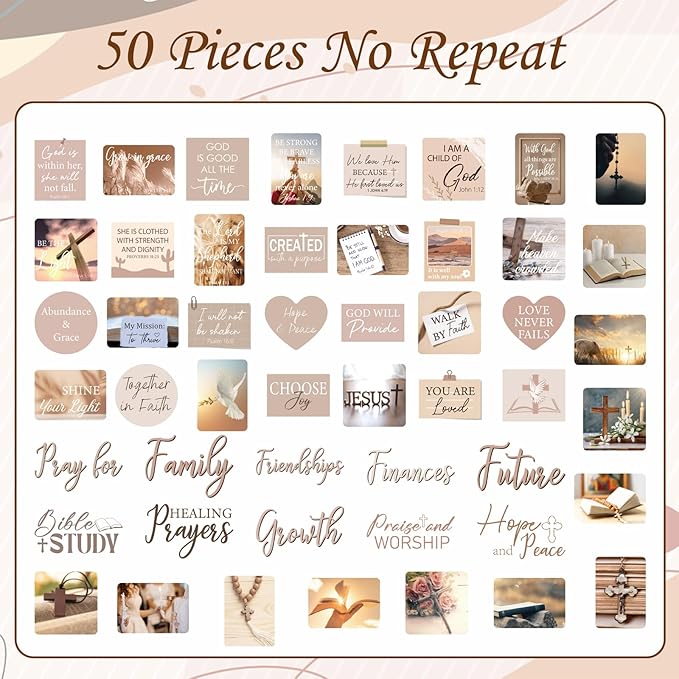 Prayer Board Kit Stickers - 162 Pcs Prayer Board Supplies with Pins Envelope Bible Verse Quotes Cards, Jesus Christian Vision Boards, Bible Study Supplies (Not Including Board)