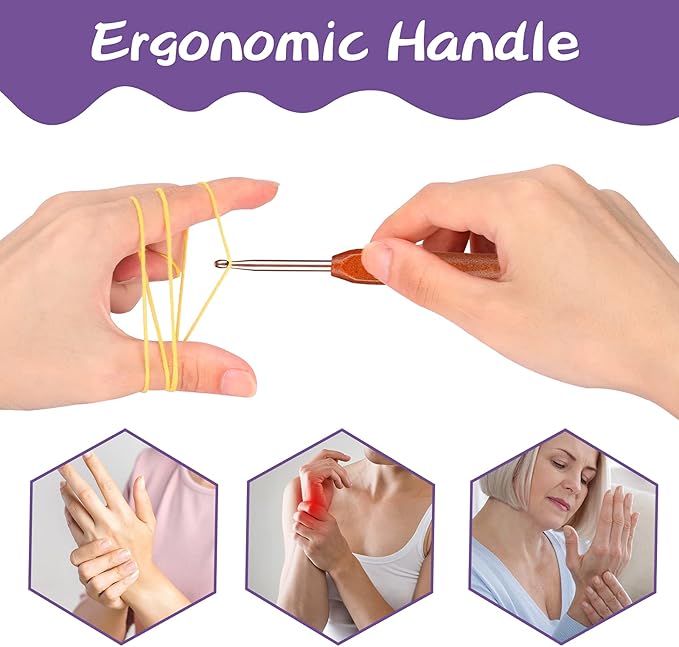 Ruidi Wooden Handle Handle Crochet Hook(9pcs)