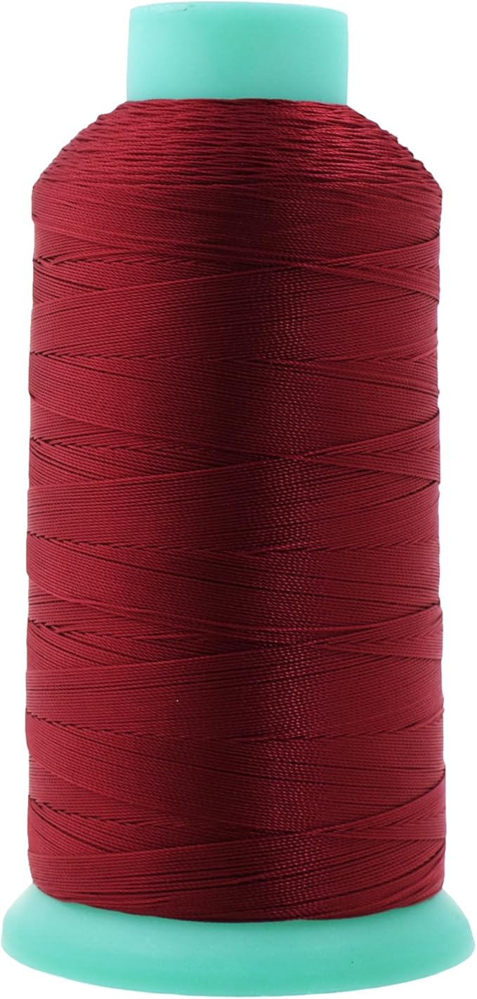 Mandala Crafts Size 92 280D T90 Bonded Nylon Thread - Maroon 1100 YDs Tex 90 Heavy Duty Sewing Threads for Leather, Jeans, Weaving, Outdoor Marine Upholstery
