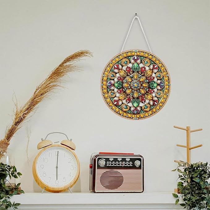 SKRYUIE Flower Hanging Diamond Art Kits for Adults Pendant Suncatcher, Special Shaped Crystal DIY Pearl Diamond Painting Kit, Gift for Mother Spring Summer Window Wreath Decor 7.48 x 7.32 Inch A41