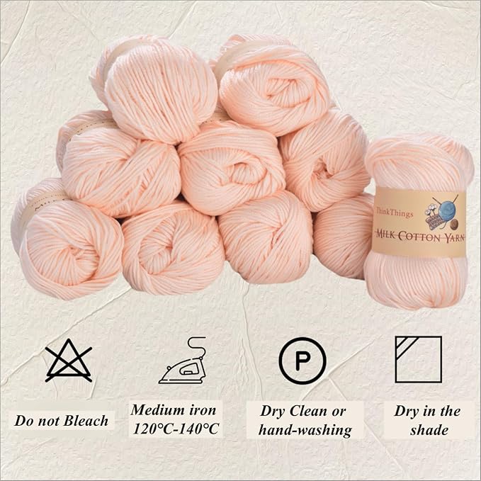 Acrylic Yarn for Crocheting Light Beige - Hand Knitting Skin Tone Yarn - Crochet Thread for Crocheting Bulk - 10Balls 17.6Ounces Yarns for Beginner