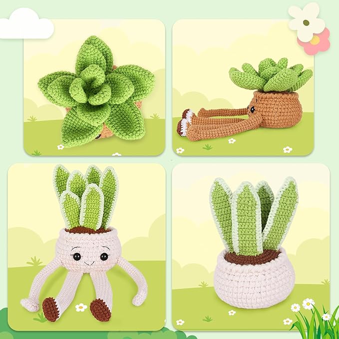 Crochet Kit for Beginners, Beginner Crochet Kit for Adults with Step-by-Step Video Tutorials, DIY Crochet Animal Kits Knitting Supplies