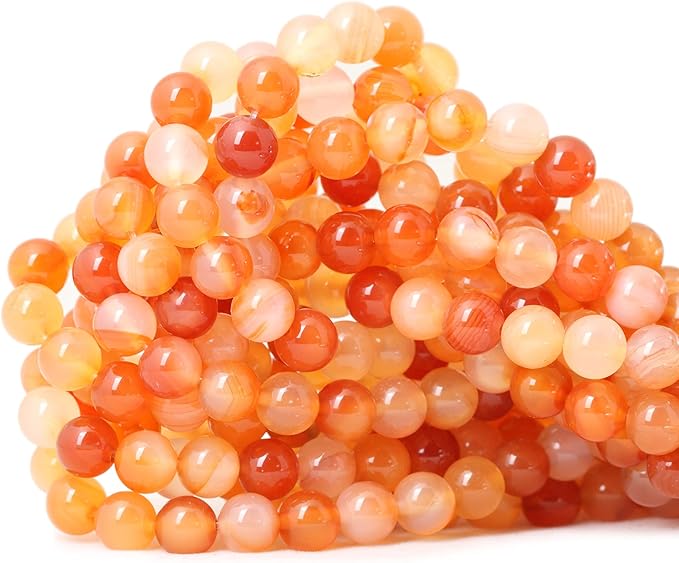 45PCS 8mm Natural Mix Color Red Agate Round Loose Beads DIY Bracelet Necklace Materials 1 Strand 15"