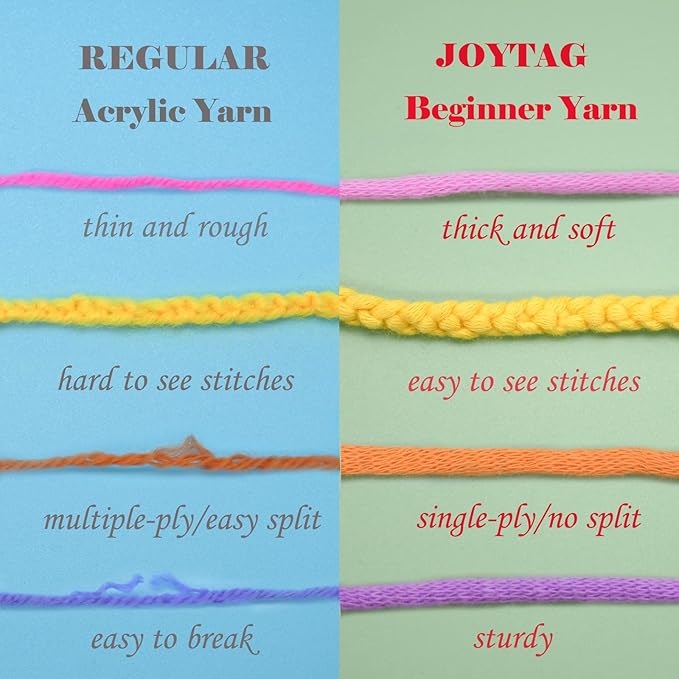 15 Pack Rainbow Beginner Crochet Yarn for Crocheting and Knitting (15x50g) - Rainbow Mix-New