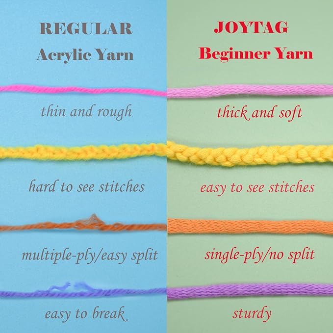 Yarn for Crocheting and Knitting Cotton Crochet Knitting Yarn for Beginners with Easy-to-See Stitches Cotton-Nylon Blend Easy Yarn for Beginners Crochet Kit(3x50g)-Purple+White+Blue