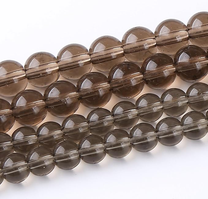 Tawny Glass Stone Beads for Jewelry Making DIY Bracelet Necklace Gemstone Round Crystal 1 Strand 15.5inch 50PCS 8MM