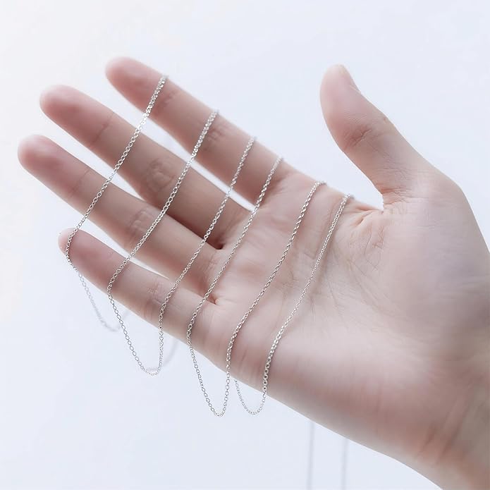 30 Pack Necklace Chains Bulk, Silver Chain Necklace, 1.5mm Stainless Steel Necklace Chains for Jewelry Making