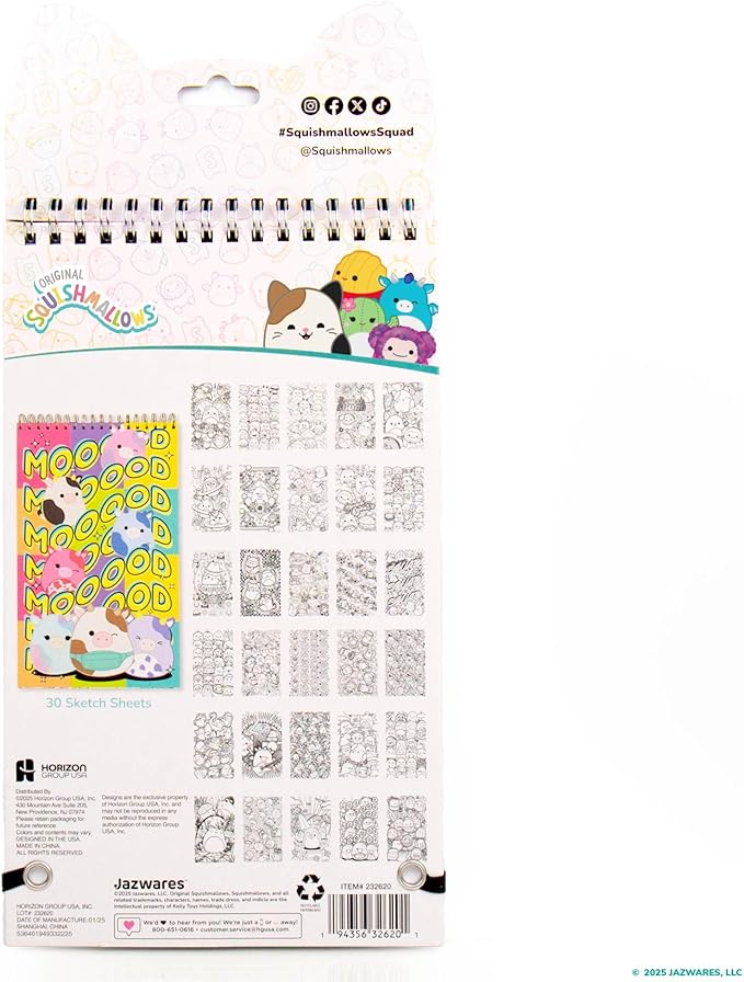 Original Squishmallows Color & Sketch Set, 15-Page Sketchbook, Color & Sketch Book, Sketch Pad, Drawing Pad for Kids, Coloring Books for Kids, Cute Coloring Books, Small Sketchbook, Coloring Book