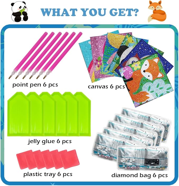 Labeol Diamond Art Kits for Kids Crafts for Girls Ages 6-8-10-12 Easy to DIY Creative Diamond Art Sticker Craft by Numbers Kits for Kids and Adult Beginners (Elegant)