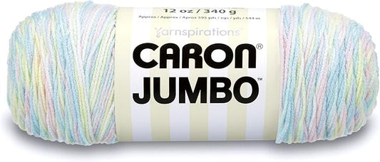 Caron 29400909010 Jumbo Ombre Yarn, 12 oz, Baby Rainbow, 1 Ball