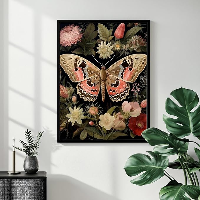 Paint by Numbers for Adult, Moth Paint by Numbers Kit for Adults Beginners, DIY Acrylic Oil Painting Kits with Brushes for Home Wall Decor 16x20Inch