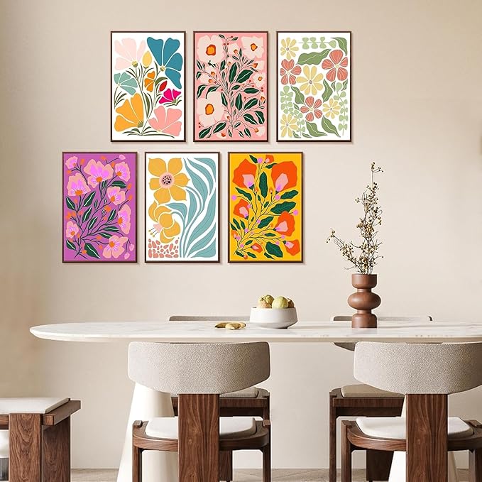 EIBEILI 6 Pack Adult Diamond Painting Set - Flowers Diamond Painting Set, 5D Diamond Painting, DIY Full Diamond Painting Gemstone Craft 11.8x15.7 inches