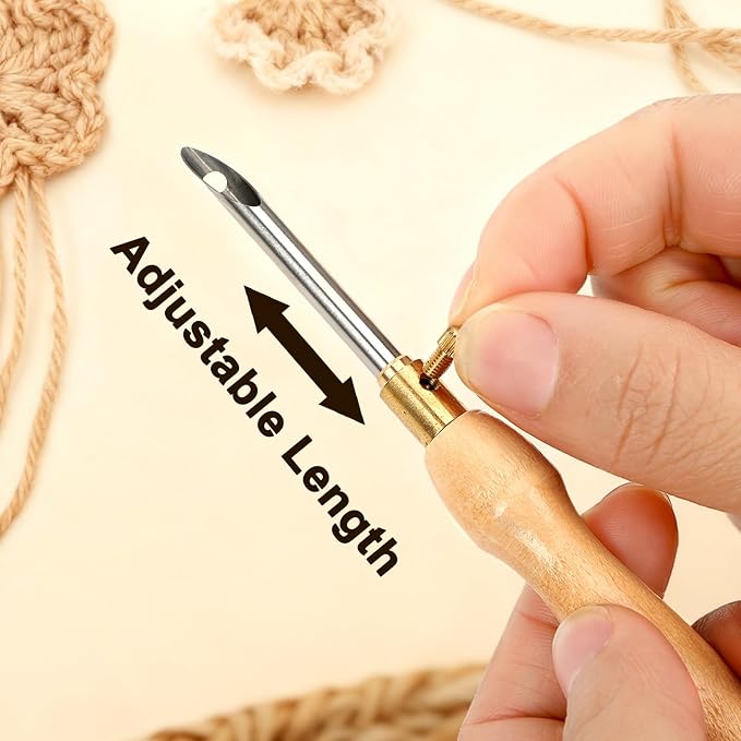 AUGSUN 39Pcs Punch Needle Embroidery Kit, Punch Needle Accessories Set Include Monk's Cloth Cross Stitch Fabric Adjustable Punch Tool for Handicraft Gifts Embroidery DIY Crafting Activity