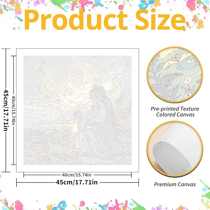 Paint by Numbers Kit for Adults, Jesus Paint by Numbers Kit for Adults Beginners, DIY Acrylic Painting on Canvas for Home Wall Art Decor(16x16Inch