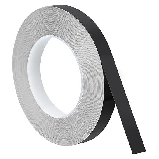 uxcell Metallic Tape, 0.59 in x 164 ft Self Adhesive Metalized Polyester Film Tape Waterproof Shiny Washi Tape for Walls Graphic Arts Gifts Wrapping Crafts Decoration, Gloss Black