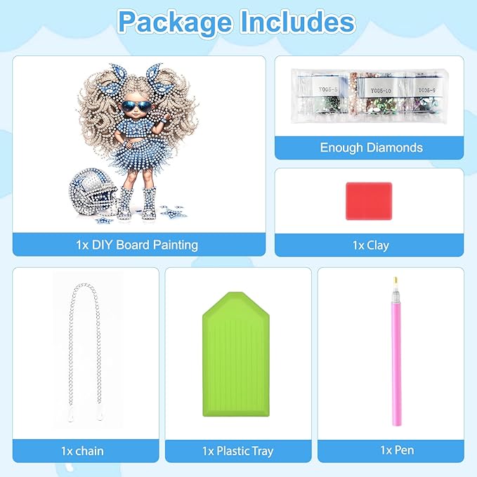 TOSTOG Rugby Girl Diamond Art Hanging Kits for Adults, American Football Diamond Painting for Adults Window Pendant, Special Shape Diamonds Diamond Painting Hanging Pendant Kit for Decor Gift