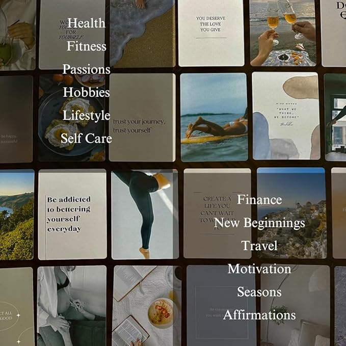Daily Dopamine 2026 Vision Board Kit for Ambitious People, Foldable Mood/Dream Board for Manifestation, Visualization & Goal Setting,150 Aesthetic Images & Powerful Quote Cards - Vision Board Supplies