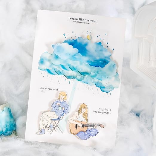 Dreamy Cloudscape PET Tape Set, 6 Rolls of Sky-Themed Stickers for Scrapbooking, Junk Journaling, DIY Crafts, and Art Supplies