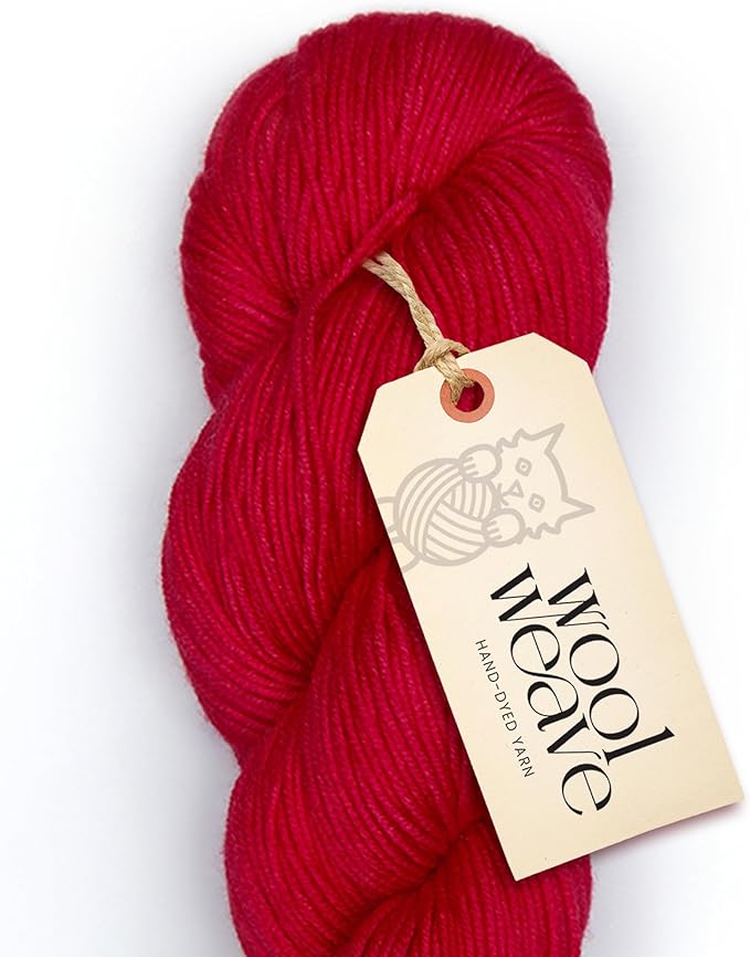 Superwash Merino Wool Yarn for Knitting & Crocheting - Premium Hand Dyed Yarns, 100gr, 240 Yards Dk Weight - Luxurious, Soft & Durable Red Wool Yarn