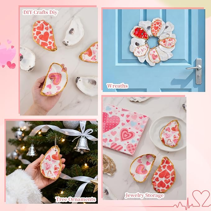 APUDWN 16 Sets Flat Oyster Shell Craft Kit for Her, DIY Art Set for Couples, Family & Class Activities, Beginner Friendly Shell Painting Supplies for Romantic Gifts & Creative Home Decor