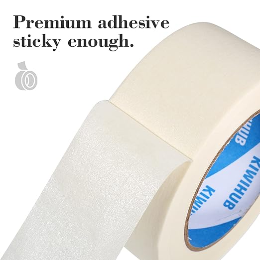 White Painters Masking Tape,2" x 60 Yards x 5 Rolls - Medium Adhesive White Masking Tape for Painting,Labeling,DIY Crafting,Decoration and School Projects