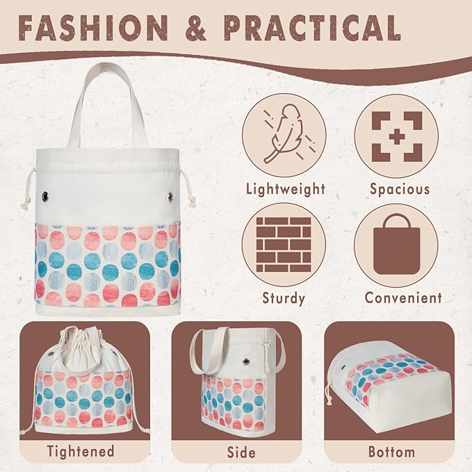 TOGETRUE Yarn Bag, Knitting Crochet Tote Bag, Yarn Storage Bags Organizer, Crochet Bags for Crocheting Project, Store Skein Ball, Short Knitting Needle (Point Shape)