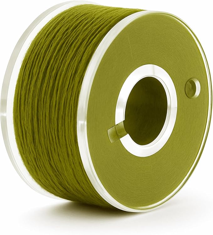 Mandala Crafts 144 Olive Green SA156 Prewound Bobbins for Singer Sewing Machine -15J SA156 Prefilled Bobbin Thread for Brother Sewing Machine and Embroidery