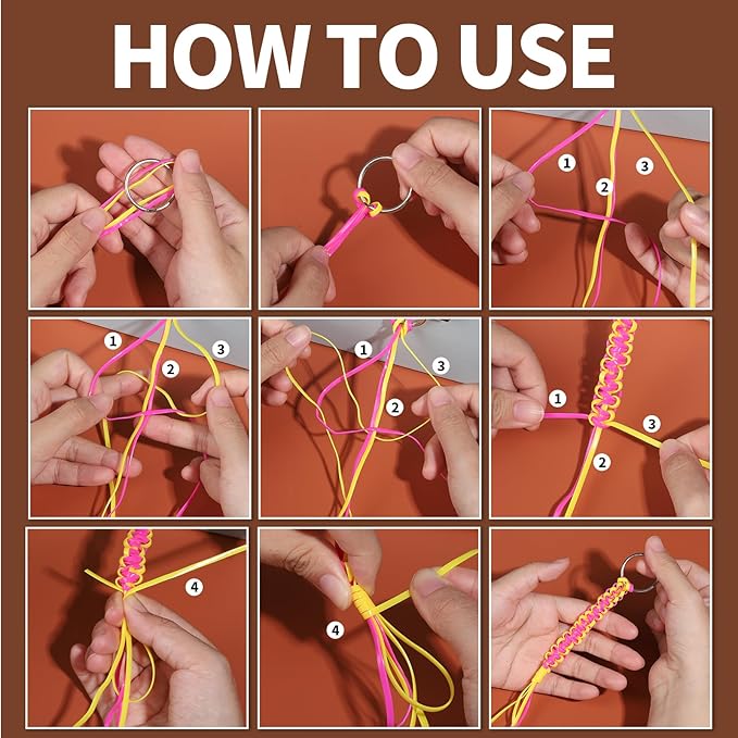 Fandamei Lanyard String Kit, 12 Colors Plastic Lacing Cord, Bright and Glitter Color, Lanyard String for Crafts, Bracelets and Jewelry Making Weaving Kit for Craft DIY