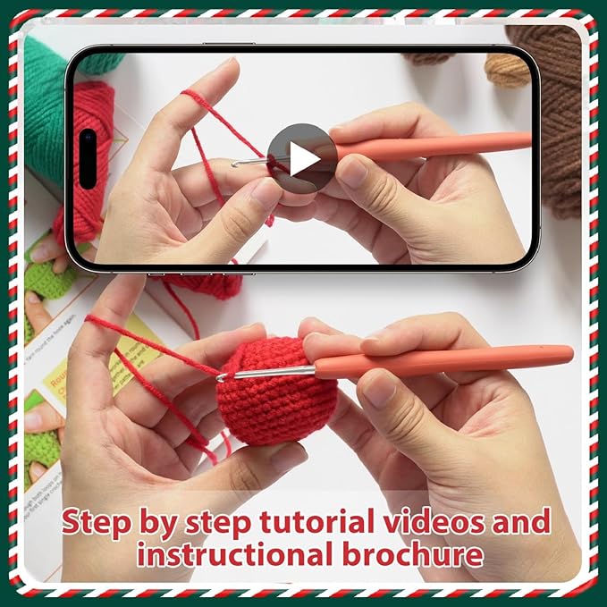 Dwarf Beginner Friendly Crochet Set with Step-by-Step Videos and Pattern Manuals (Four Piece Set)