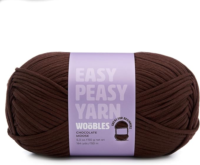 Woobles Easy Peasy Yarn for Beginners - Crochet & Knitting Yarn - Medium #4 Worsted - Cotton-Nylon Blend