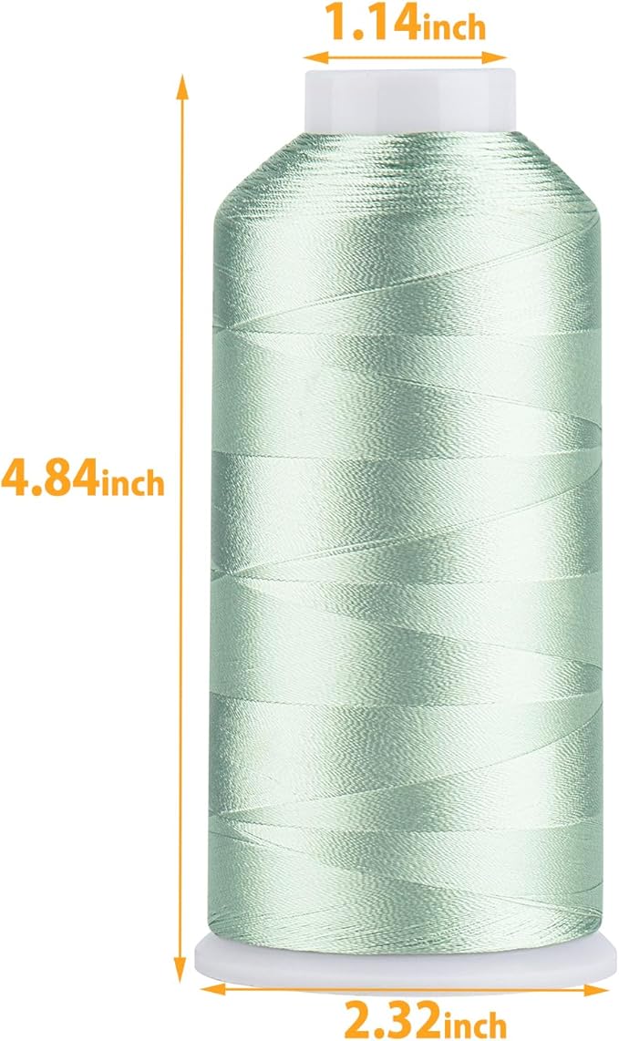 Simthread Rayon Embroidery Thread 5500 Yards, 40wt 100% Rayon Viscose for Commercial and Domestic Machines - Light Green 1047