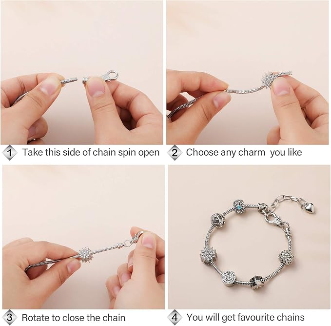 Hicarer 30 Pieces 7.87 Inch Bracelet Chains Snake Chain Charm Bracelets with Heart Lobster Clasp Extender for Women DIY Jewelry Crafts Supplies, Silver